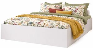 Białe łóżko dwuosobowe z materacem 160x200 W1-N09