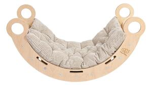 Beżowo-naturalna huśtawka z litego drewna sosnowego 39x75x38 cm Montessori – Meowbaby