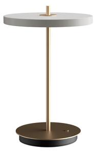 Jasnoszara lampa stołowa LED ze ściemniaczem i metalowym kloszem (wysokość 31 cm) Asteria Move – UMAGE
