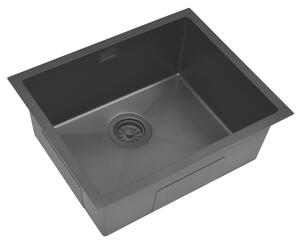 Zlewozmywak jednokomorowy stalowy czarny 55 cm Sink Quality Steel SINK 55 + syfon