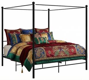 Czarne łóżko dwuosobowe z metalu 200x200 cm P1-L59