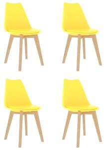 Krzesła stołowe, 4 szt., żółte, plastik