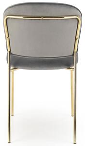 Welurowe krzesło glamour złote nogi K499 - szary