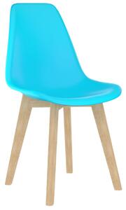 Krzesła stołowe, 6 szt., niebieskie, plastik