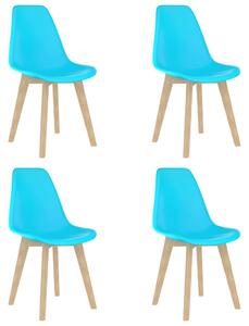 Krzesła stołowe, 4 szt., niebieskie, plastik