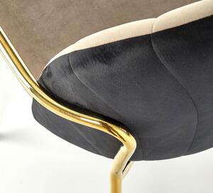 Krzesło welurowe z podłokietnikami gold K500 - beżowy