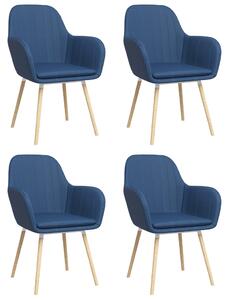 Krzesła z podłokietnikami, 4 szt., niebieskie, tkanina