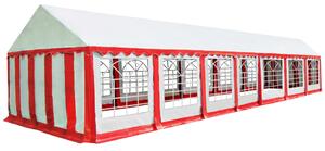 Namiot ogrodowy z PVC, 6 x 14 m, czerwono-biały