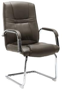 Krzesło biurowe, wspornikowe, szare, sztuczna skóra