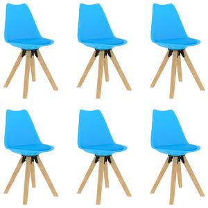 Krzesła stołowe, 6 szt., niebieskie