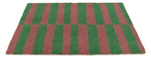 Wycieraczka z włókna kokosowego 40x60 cm Pink & Green Half Stripes – Artsy Doormats