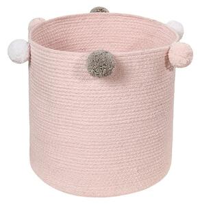 Jasnoróżowy tekstylny dziecięcy kosz na zabawki ø 30x30 cm Bubbly – Lorena Canals
