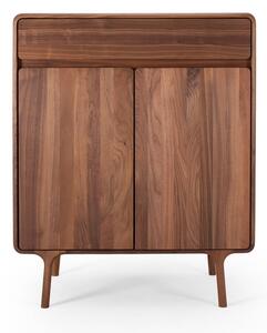 Brązowa komoda z litego drewna orzechowego 90x110x45 cm Fawn – Gazzda