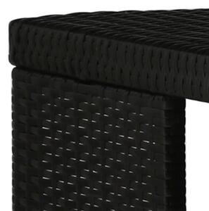 Zestaw Mebli Ogrodowych Komplet Barowy Z Poduszkami 5-Częściowy Czarny Rattan Na Taras Balkon Ogród
