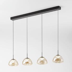 Fabas Luce Lampa wisząca Lucille LED, 4-punktowa, kolor koniakowy, CCT