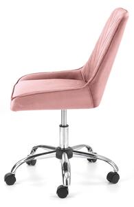 Różowe krzesło biurowe MORE VELVET