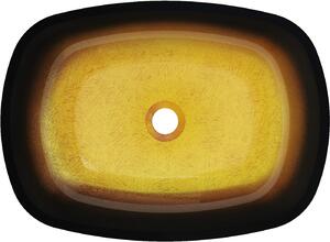 Mexen Araks szklana umywalka nablatowa 54 x 39 cm, złota ciemna - 24155451