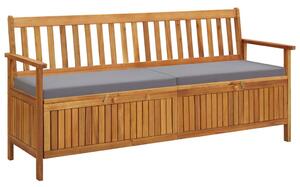 Ławka ogrodowa ze schowkiem i poduszką, 170 cm, drewno akacjowe