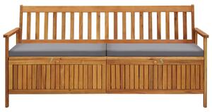 Ławka ogrodowa ze schowkiem i poduszką, 170 cm, drewno akacjowe