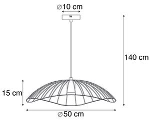Designerska lampa wisząca czarna 50 cm - Pua Oswietlenie wewnetrzne