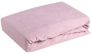 Prześcieradło EUROFIRANY Design 91 Frotte z gumką 180 x 200 cm Pudrowy róż