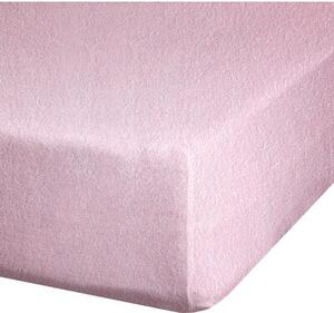 Prześcieradło EUROFIRANY Design 91 Frotte z gumką 180 x 200 cm Pudrowy róż