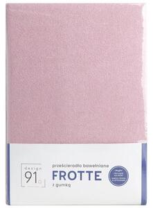 Prześcieradło EUROFIRANY Design 91 Frotte z gumką 180 x 200 cm Pudrowy róż
