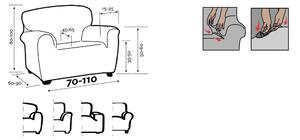 Pokrowiec elastyczny na fotel ESTIVELLA ciemnoszary, 70-110 cm, 70 - 110 cm