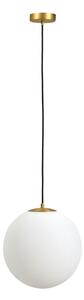 Biała/w kolorze złota metalowa lampa wisząca ze szklanym kloszem ø 30 cm Brisia – Kave Home