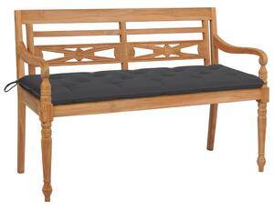 Ławka Batavia z antracytową poduszką, 150 cm, drewno tekowe