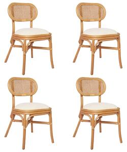 Krzesła stołowe, 4 szt., lniane