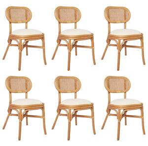 Krzesła stołowe, 6 szt., lniane