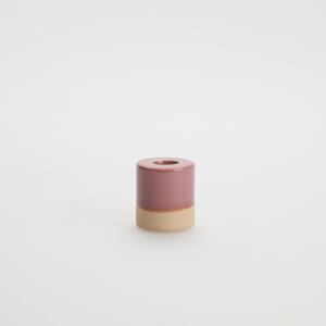 Reserved - Ceramiczny świecznik - Różowy