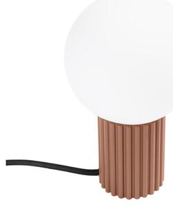 Jasnobrązowa lampa stołowa ze szklanym kloszem (wysokość 19 cm) Orbital – Sollux