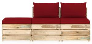 3-cz. zestaw wypoczynkowy do ogrodu, z poduszkami, drewniany