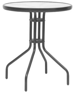 Stolik ogrodowy, czarny, Ø60x70 cm, stalowy