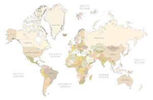 Tapeta mapa świata z elementami vintage