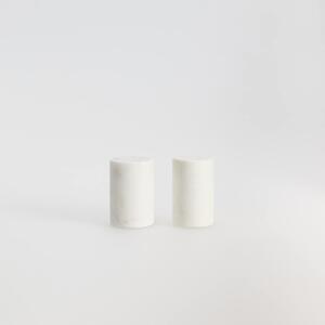 Reserved - Komplet solniczka i pieprzniczka z marmuru - Biały