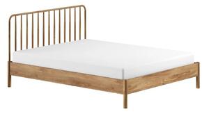 Łóżko dwuosobowe z litego drewna dębowego bez stelaża 160x200 cm w naturalnym kolorze Olive Spindle – Vipack