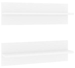 Półki ścienne, 2 szt., białe, 60 x 11,5 x 18 cm, płyta