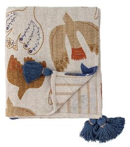 Brązowy koc z bawełny z recyklingu 130x160 cm Anniversary – Bloomingville