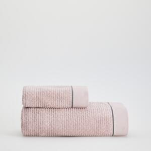 Reserved - Ręcznik z kontrastowym paskiem - Fioletowy