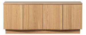 Szafka pod TV z litego drewna dębowego w naturalnym kolorze 133x52x45 cm Zuma – WOOOD