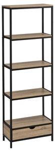 Czarny regał w dekorze dębu 60x180 cm Urban – Casa Selección