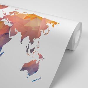 Samoprzylepna tapeta mapa świata w odcieniach pomarańczy