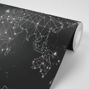 Samoprzylepna tapeta czarno-biała mapa świata