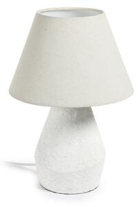 Biała lampa stołowa z tekstylnym kloszem (wys. 43 cm) Noara – Kave Home