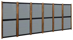 Parawan 6-panelowy, czarny, 420 x 170 cm