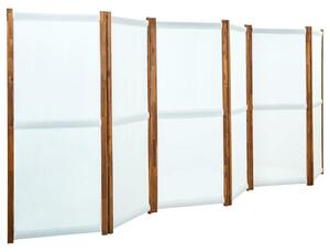 Parawan 6-panelowy, kremowy, 420 x 170 cm