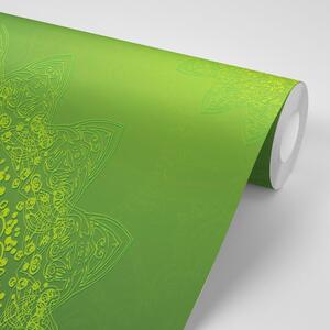 Samoprzylepna tapeta nowoczesne elementy mandali w kolorze zielonym